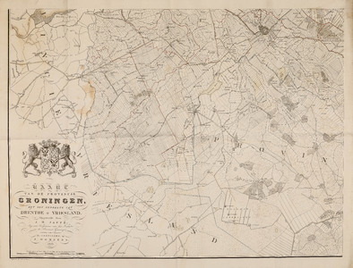  Kaart van de provincie Groningen, met een gedeelte van Drenthe & Vriesland [linkerbenedenblad]
