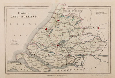  [Kaart van de] Provincie Zuid-Holland