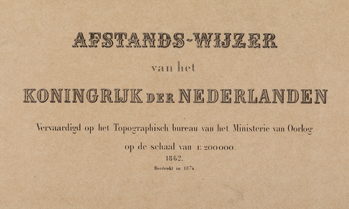  Afstands-wijzer van het Koninkrijk der Nederlanden [herdruk uitgave 1862] [omslag]