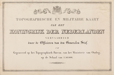  Topographische en Militaire Kaart van het Koningrijk der Nederlanden 1:50.000 [verklaringsblad] [1858-1864 met enkele ...