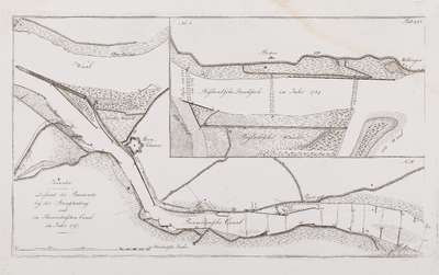  Karte von der Waal, von dem Untern-Rhein: dem Leck: von der Merwede, und der Maas und von den Gegenden welche an diese ...