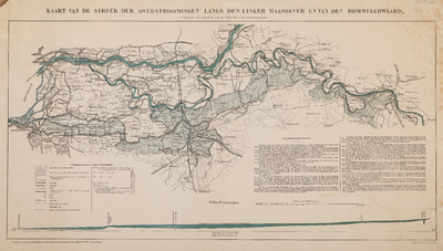  Kaart van de Streek der Overstroomingen [in 1876] langs den Linker Maasoever en van den Bommelerwaard. Uitgegeven ten ...