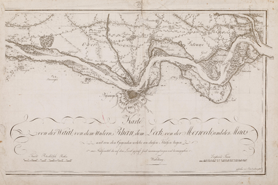  Karte von der Waal, von dem Untern-Rhein, dem Leck, von der Merwede, und der Maas und von den Gegenden welche an ...