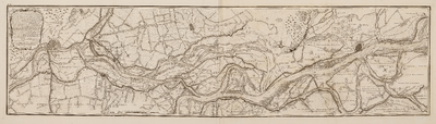  Kaart van den Rhynstroom van boven de Stad Emmerich tot beneden de Stad Arnhem [twee aan elkaar geplakte bladen]