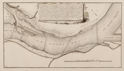  Kaart van het rivier-vak tusschen het Bylandsche kanaal en de monden van Neder-Whaal en Pannerdensche kanaal, ...