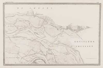  Kaart van de rivieren de Boven en Neder-Rijn, de Lek en de Nieuwe Maas, van Lobith tot Brielle, in twintig bladen, ...