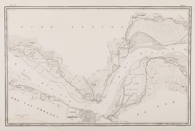  Kaart van de rivieren de Boven Rijn, de Waal, de Merwede, de Oude en een gedeelte van de Nieuwe Maas, van Lobith tot ...
