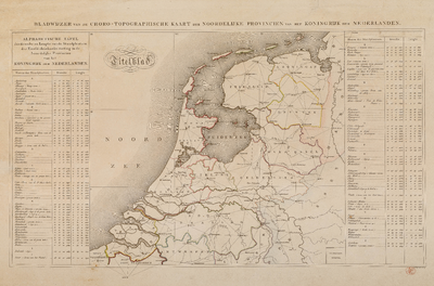  Choro-Topographische Kaart der Noordelijke Provincien van het Koningrijk der Nederlanden. 1:115.200 (bladwijzer)