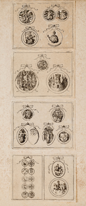  Compilatie van 4 afbeeldingen van wapens en zegels van niet nader benoemde Utrechtse bisschoppen