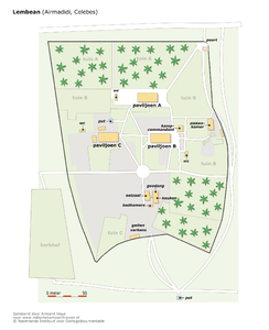 Plattegrond van het kamp Lembean bij Airmadidi, Celebes &lt;a href=&quot;http://files.archieven.nl/963/f/kampen/celebeslembean.pdf&quot; target=&quot;_blank&quot;&gt;(pdf)&lt;/a&gt;